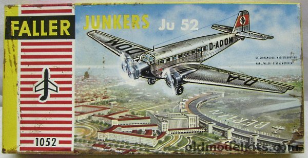Faller 1/100 Junkers Ju-52 - Lufthansa / Luftwaffe / Ambulance, 1052 plastic model kit